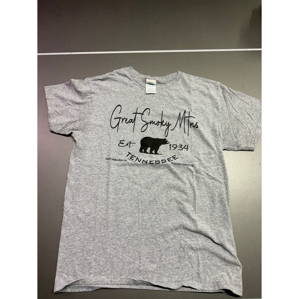Delta Pro Weight Great Smoky Mountains‎ Tennessee Bear T-Shirt Gray Mens Medium